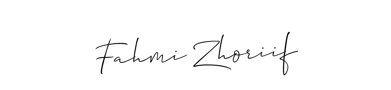 How to Draw Fahmi Zhoriif signature style? Allison_Script is a latest design signature styles for name Fahmi Zhoriif. Fahmi Zhoriif signature style 2 images and pictures png
