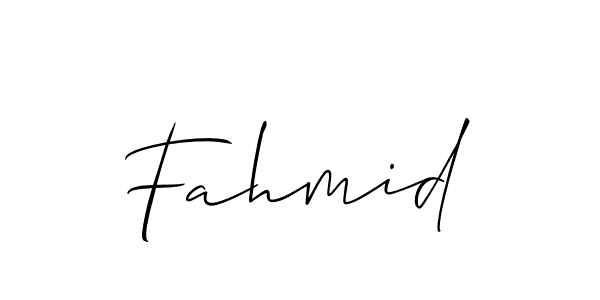 It looks lik you need a new signature style for name Fahmid. Design unique handwritten (Allison_Script) signature with our free signature maker in just a few clicks. Fahmid signature style 2 images and pictures png