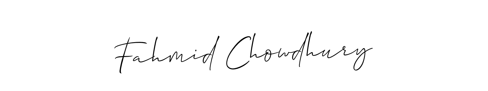 It looks lik you need a new signature style for name Fahmid Chowdhury. Design unique handwritten (Allison_Script) signature with our free signature maker in just a few clicks. Fahmid Chowdhury signature style 2 images and pictures png