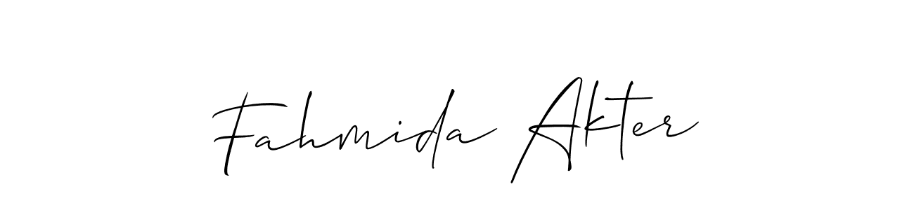 Use a signature maker to create a handwritten signature online. With this signature software, you can design (Allison_Script) your own signature for name Fahmida Akter. Fahmida Akter signature style 2 images and pictures png