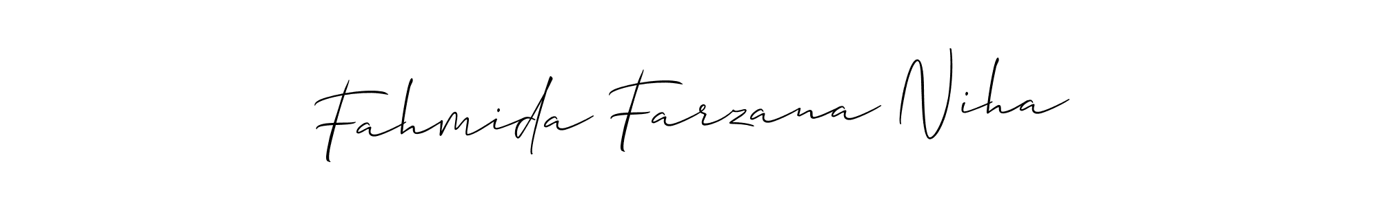Use a signature maker to create a handwritten signature online. With this signature software, you can design (Allison_Script) your own signature for name Fahmida Farzana Niha. Fahmida Farzana Niha signature style 2 images and pictures png
