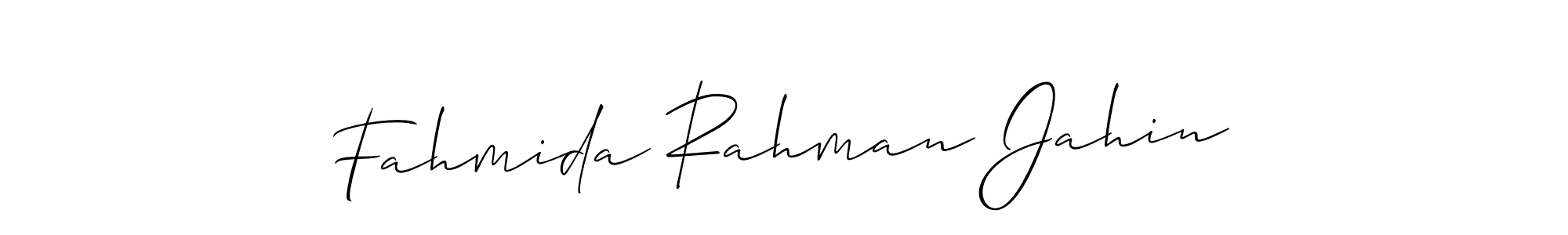 You should practise on your own different ways (Allison_Script) to write your name (Fahmida Rahman Jahin) in signature. don't let someone else do it for you. Fahmida Rahman Jahin signature style 2 images and pictures png