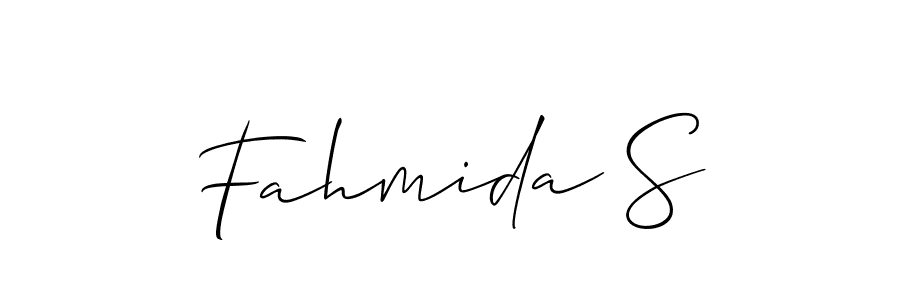 Fahmida S stylish signature style. Best Handwritten Sign (Allison_Script) for my name. Handwritten Signature Collection Ideas for my name Fahmida S. Fahmida S signature style 2 images and pictures png