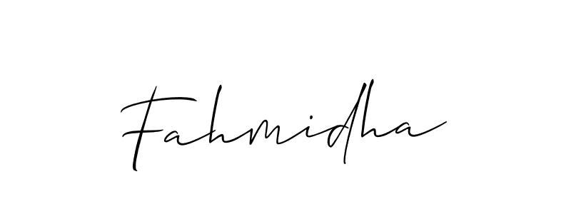 You should practise on your own different ways (Allison_Script) to write your name (Fahmidha) in signature. don't let someone else do it for you. Fahmidha signature style 2 images and pictures png