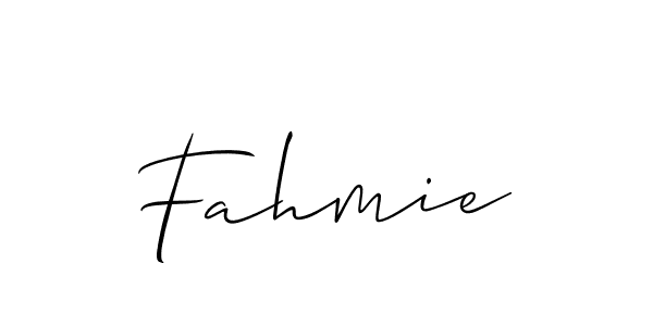 Fahmie stylish signature style. Best Handwritten Sign (Allison_Script) for my name. Handwritten Signature Collection Ideas for my name Fahmie. Fahmie signature style 2 images and pictures png