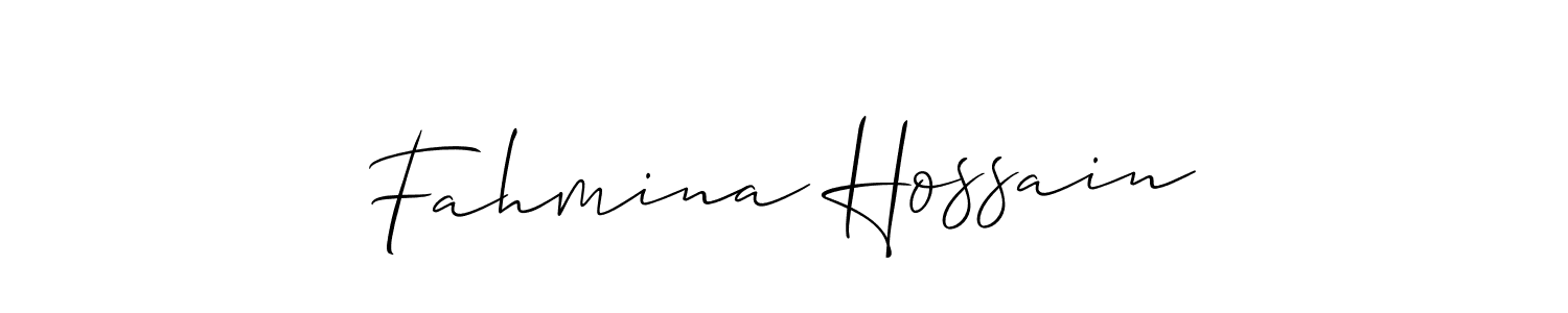 How to make Fahmina Hossain name signature. Use Allison_Script style for creating short signs online. This is the latest handwritten sign. Fahmina Hossain signature style 2 images and pictures png