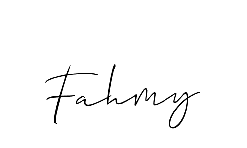 How to make Fahmy name signature. Use Allison_Script style for creating short signs online. This is the latest handwritten sign. Fahmy signature style 2 images and pictures png