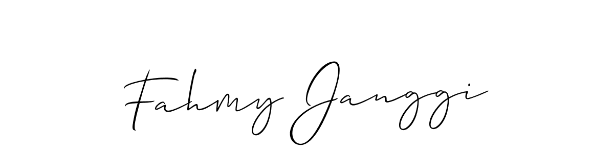 You should practise on your own different ways (Allison_Script) to write your name (Fahmy Janggi) in signature. don't let someone else do it for you. Fahmy Janggi signature style 2 images and pictures png