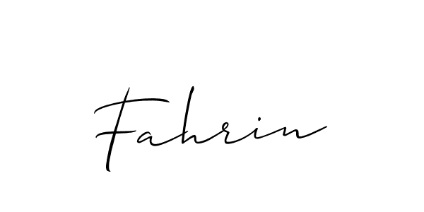 Use a signature maker to create a handwritten signature online. With this signature software, you can design (Allison_Script) your own signature for name Fahrin. Fahrin signature style 2 images and pictures png