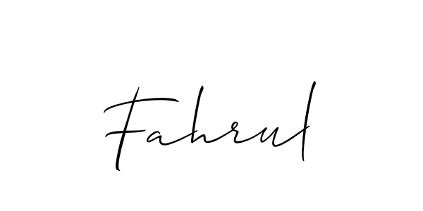 Also we have Fahrul name is the best signature style. Create professional handwritten signature collection using Allison_Script autograph style. Fahrul signature style 2 images and pictures png