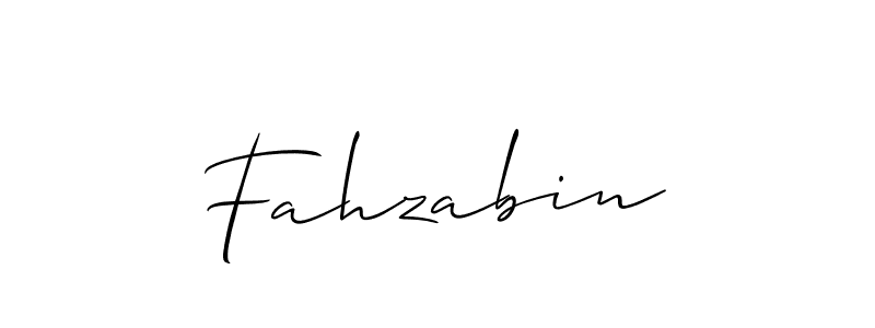 Design your own signature with our free online signature maker. With this signature software, you can create a handwritten (Allison_Script) signature for name Fahzabin. Fahzabin signature style 2 images and pictures png