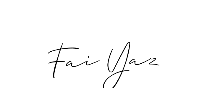 Also You can easily find your signature by using the search form. We will create Fai Yaz name handwritten signature images for you free of cost using Allison_Script sign style. Fai Yaz signature style 2 images and pictures png