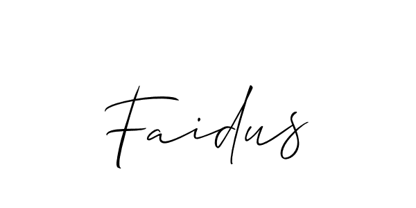 Use a signature maker to create a handwritten signature online. With this signature software, you can design (Allison_Script) your own signature for name Faidus. Faidus signature style 2 images and pictures png