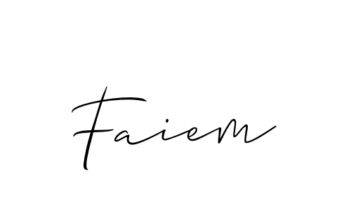 Create a beautiful signature design for name Faiem. With this signature (Allison_Script) fonts, you can make a handwritten signature for free. Faiem signature style 2 images and pictures png