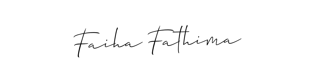 Use a signature maker to create a handwritten signature online. With this signature software, you can design (Allison_Script) your own signature for name Faiha Fathima. Faiha Fathima signature style 2 images and pictures png