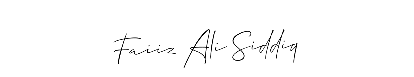 Make a beautiful signature design for name Faiiz Ali Siddiq. With this signature (Allison_Script) style, you can create a handwritten signature for free. Faiiz Ali Siddiq signature style 2 images and pictures png