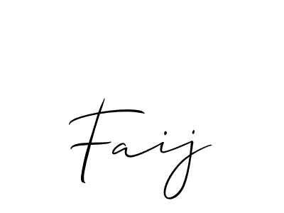 The best way (Allison_Script) to make a short signature is to pick only two or three words in your name. The name Faij include a total of six letters. For converting this name. Faij signature style 2 images and pictures png