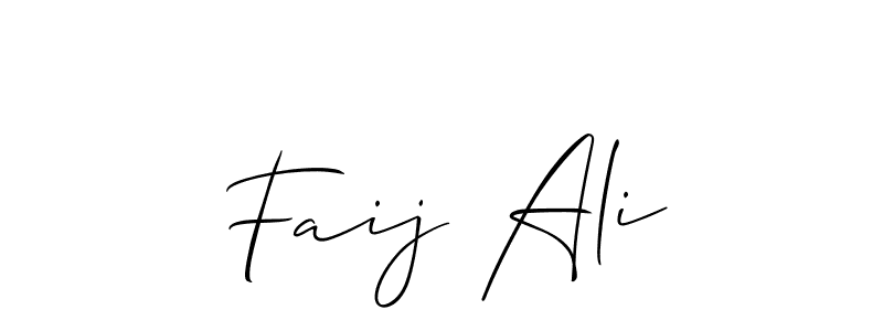 Design your own signature with our free online signature maker. With this signature software, you can create a handwritten (Allison_Script) signature for name Faij Ali. Faij Ali signature style 2 images and pictures png