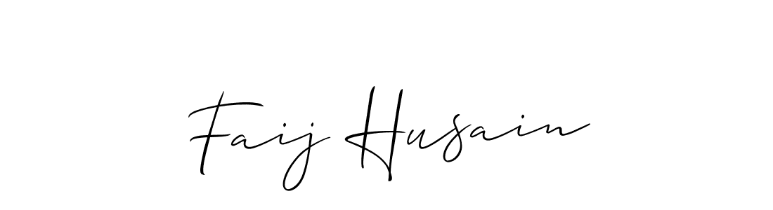 Make a beautiful signature design for name Faij Husain. With this signature (Allison_Script) style, you can create a handwritten signature for free. Faij Husain signature style 2 images and pictures png