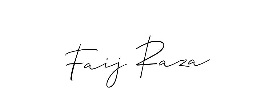 Make a beautiful signature design for name Faij Raza. With this signature (Allison_Script) style, you can create a handwritten signature for free. Faij Raza signature style 2 images and pictures png