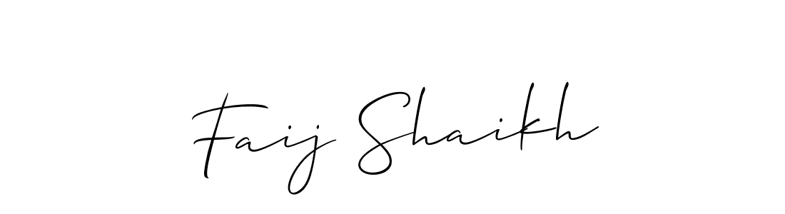 Make a short Faij Shaikh signature style. Manage your documents anywhere anytime using Allison_Script. Create and add eSignatures, submit forms, share and send files easily. Faij Shaikh signature style 2 images and pictures png
