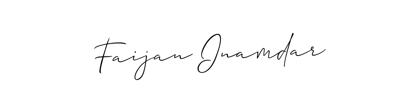 Create a beautiful signature design for name Faijan Inamdar. With this signature (Allison_Script) fonts, you can make a handwritten signature for free. Faijan Inamdar signature style 2 images and pictures png