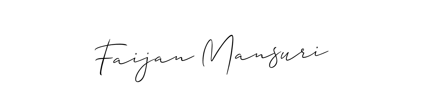 Make a short Faijan Mansuri signature style. Manage your documents anywhere anytime using Allison_Script. Create and add eSignatures, submit forms, share and send files easily. Faijan Mansuri signature style 2 images and pictures png