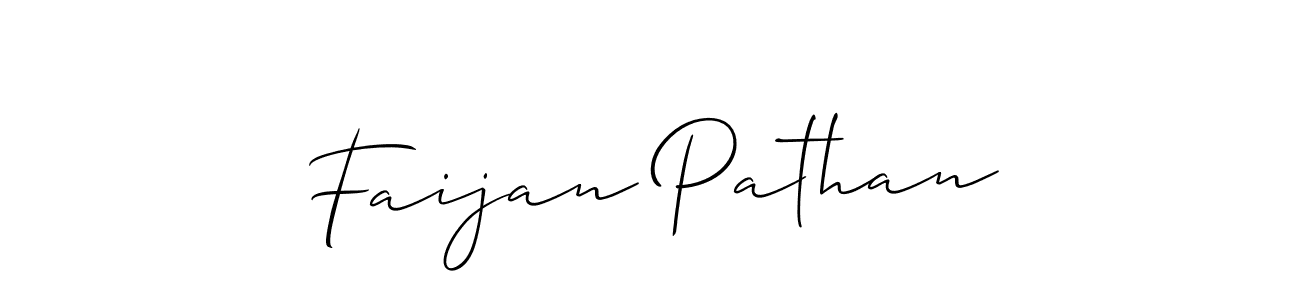 Use a signature maker to create a handwritten signature online. With this signature software, you can design (Allison_Script) your own signature for name Faijan Pathan. Faijan Pathan signature style 2 images and pictures png