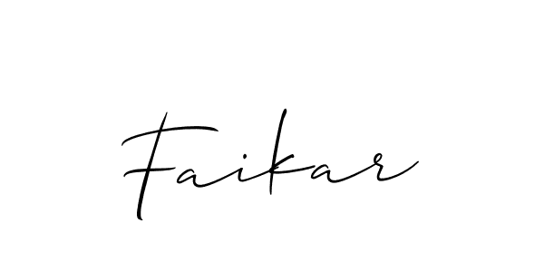 Make a beautiful signature design for name Faikar. With this signature (Allison_Script) style, you can create a handwritten signature for free. Faikar signature style 2 images and pictures png