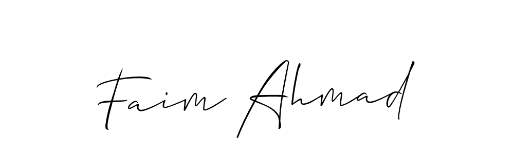Similarly Allison_Script is the best handwritten signature design. Signature creator online .You can use it as an online autograph creator for name Faim Ahmad. Faim Ahmad signature style 2 images and pictures png