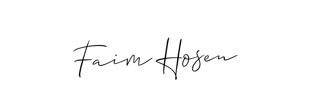 It looks lik you need a new signature style for name Faim Hosen. Design unique handwritten (Allison_Script) signature with our free signature maker in just a few clicks. Faim Hosen signature style 2 images and pictures png