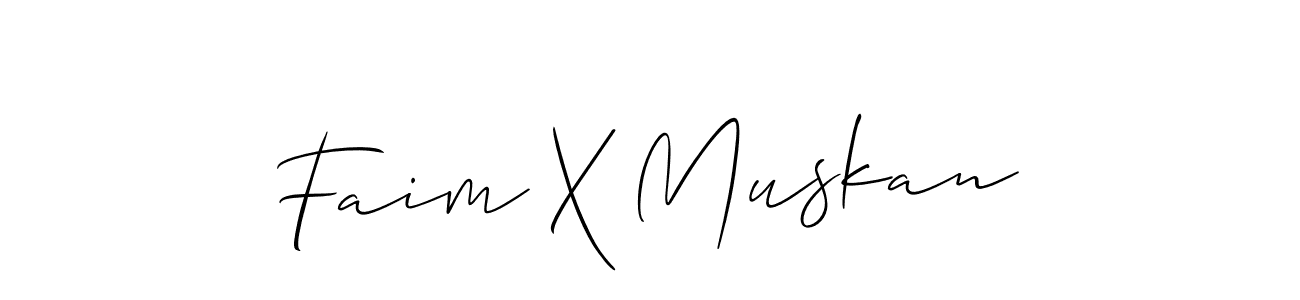 Also we have Faim X Muskan name is the best signature style. Create professional handwritten signature collection using Allison_Script autograph style. Faim X Muskan signature style 2 images and pictures png