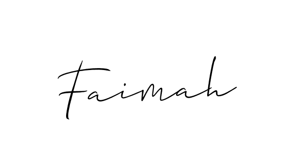 The best way (Allison_Script) to make a short signature is to pick only two or three words in your name. The name Faimah include a total of six letters. For converting this name. Faimah signature style 2 images and pictures png