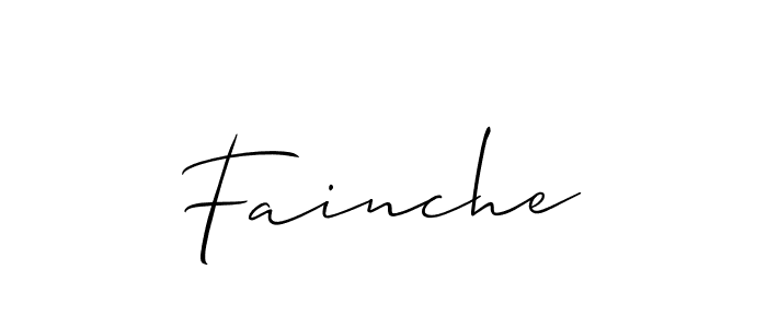 The best way (Allison_Script) to make a short signature is to pick only two or three words in your name. The name Fainche include a total of six letters. For converting this name. Fainche signature style 2 images and pictures png