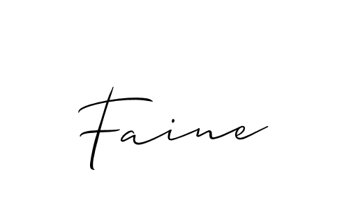 How to make Faine name signature. Use Allison_Script style for creating short signs online. This is the latest handwritten sign. Faine signature style 2 images and pictures png