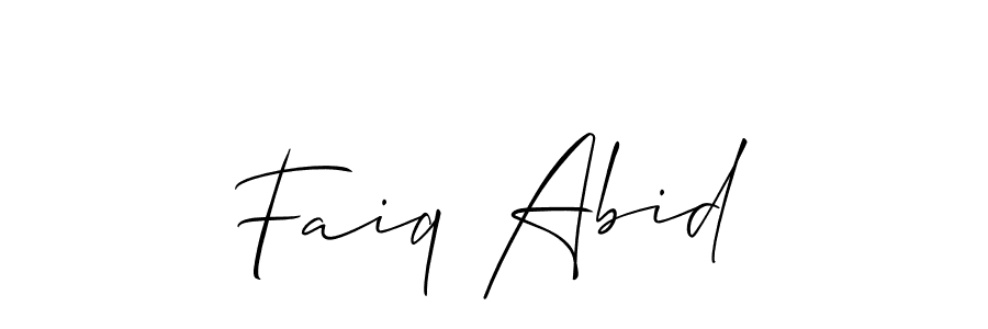 Design your own signature with our free online signature maker. With this signature software, you can create a handwritten (Allison_Script) signature for name Faiq Abid. Faiq Abid signature style 2 images and pictures png