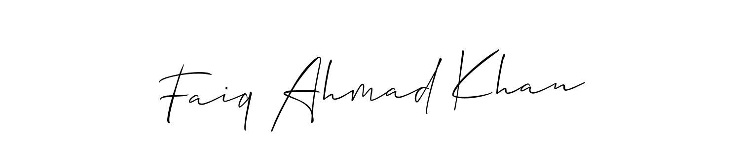 Make a short Faiq Ahmad Khan signature style. Manage your documents anywhere anytime using Allison_Script. Create and add eSignatures, submit forms, share and send files easily. Faiq Ahmad Khan signature style 2 images and pictures png