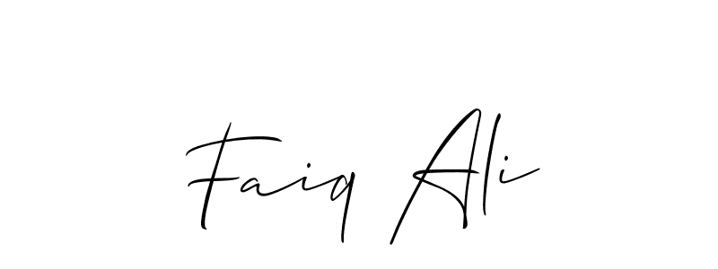 if you are searching for the best signature style for your name Faiq Ali. so please give up your signature search. here we have designed multiple signature styles  using Allison_Script. Faiq Ali signature style 2 images and pictures png