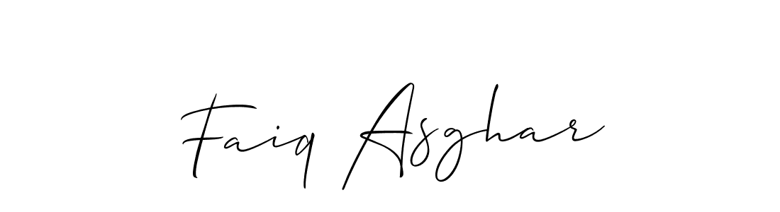 How to make Faiq Asghar name signature. Use Allison_Script style for creating short signs online. This is the latest handwritten sign. Faiq Asghar signature style 2 images and pictures png
