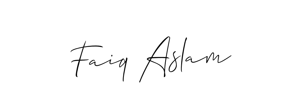 Faiq Aslam stylish signature style. Best Handwritten Sign (Allison_Script) for my name. Handwritten Signature Collection Ideas for my name Faiq Aslam. Faiq Aslam signature style 2 images and pictures png