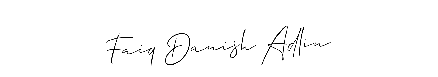 How to Draw Faiq Danish Adlin signature style? Allison_Script is a latest design signature styles for name Faiq Danish Adlin. Faiq Danish Adlin signature style 2 images and pictures png