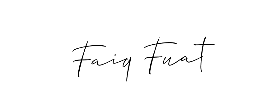 Make a beautiful signature design for name Faiq Fuat. With this signature (Allison_Script) style, you can create a handwritten signature for free. Faiq Fuat signature style 2 images and pictures png