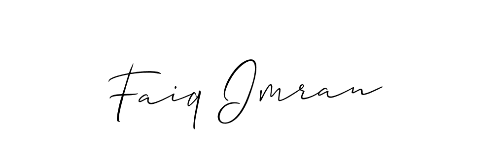 You should practise on your own different ways (Allison_Script) to write your name (Faiq Imran) in signature. don't let someone else do it for you. Faiq Imran signature style 2 images and pictures png