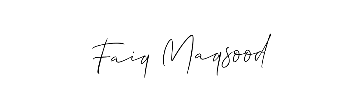 How to make Faiq Maqsood name signature. Use Allison_Script style for creating short signs online. This is the latest handwritten sign. Faiq Maqsood signature style 2 images and pictures png