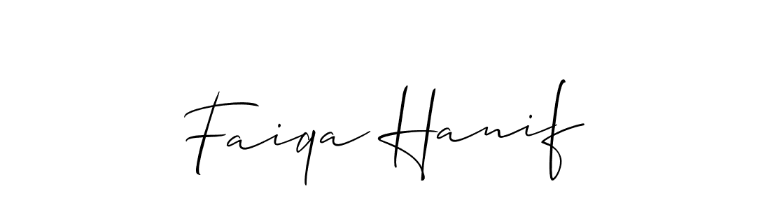 Also You can easily find your signature by using the search form. We will create Faiqa Hanif name handwritten signature images for you free of cost using Allison_Script sign style. Faiqa Hanif signature style 2 images and pictures png