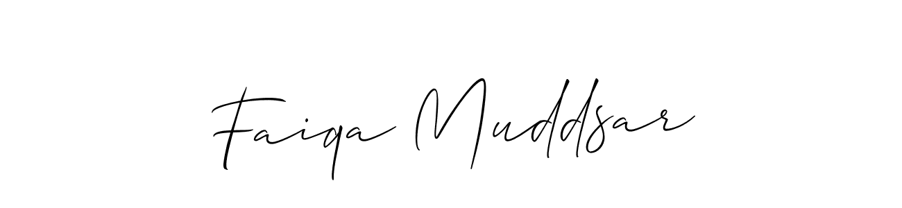Also we have Faiqa Muddsar name is the best signature style. Create professional handwritten signature collection using Allison_Script autograph style. Faiqa Muddsar signature style 2 images and pictures png