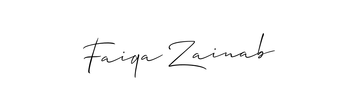 Also You can easily find your signature by using the search form. We will create Faiqa Zainab name handwritten signature images for you free of cost using Allison_Script sign style. Faiqa Zainab signature style 2 images and pictures png