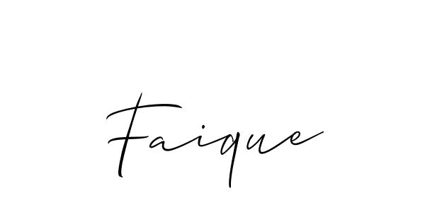 Make a beautiful signature design for name Faique. With this signature (Allison_Script) style, you can create a handwritten signature for free. Faique signature style 2 images and pictures png