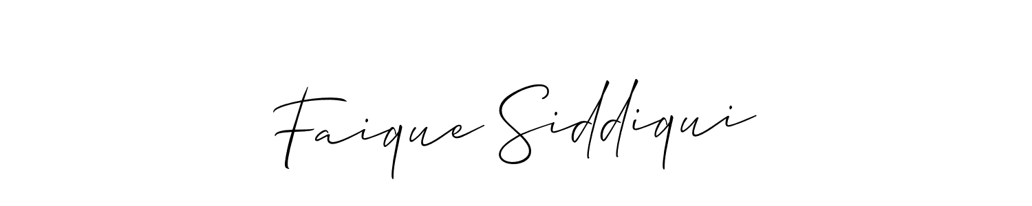 You should practise on your own different ways (Allison_Script) to write your name (Faique Siddiqui) in signature. don't let someone else do it for you. Faique Siddiqui signature style 2 images and pictures png