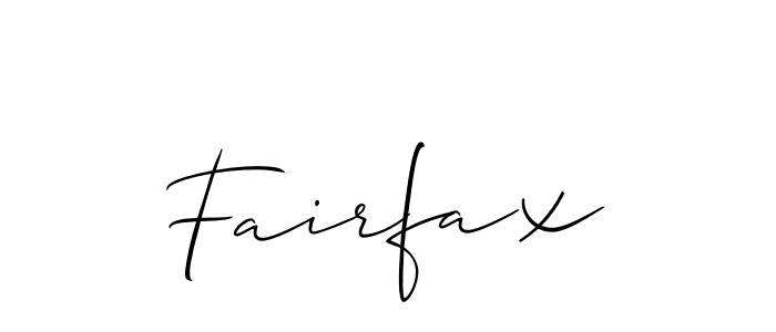 Use a signature maker to create a handwritten signature online. With this signature software, you can design (Allison_Script) your own signature for name Fairfax. Fairfax signature style 2 images and pictures png